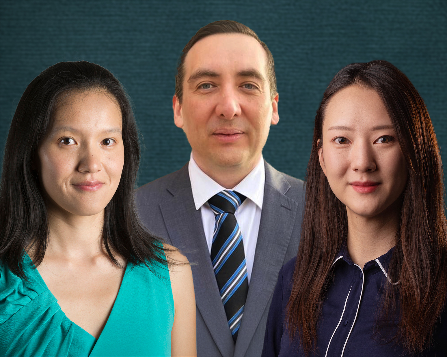 headshots of three people comoposite into one image