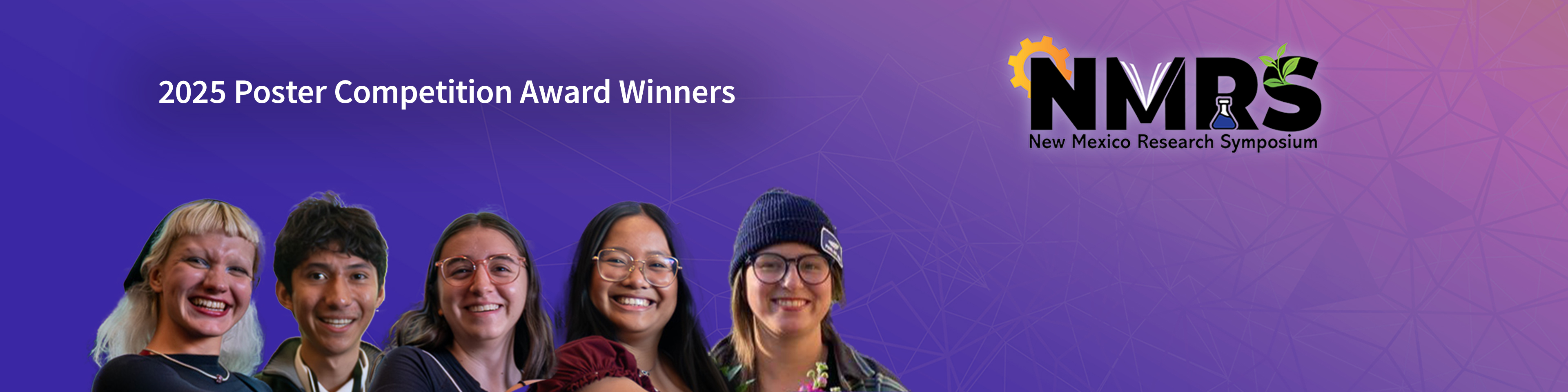 headshots of student award winners with overlaid text "2025 Poster Competition Award Winners"