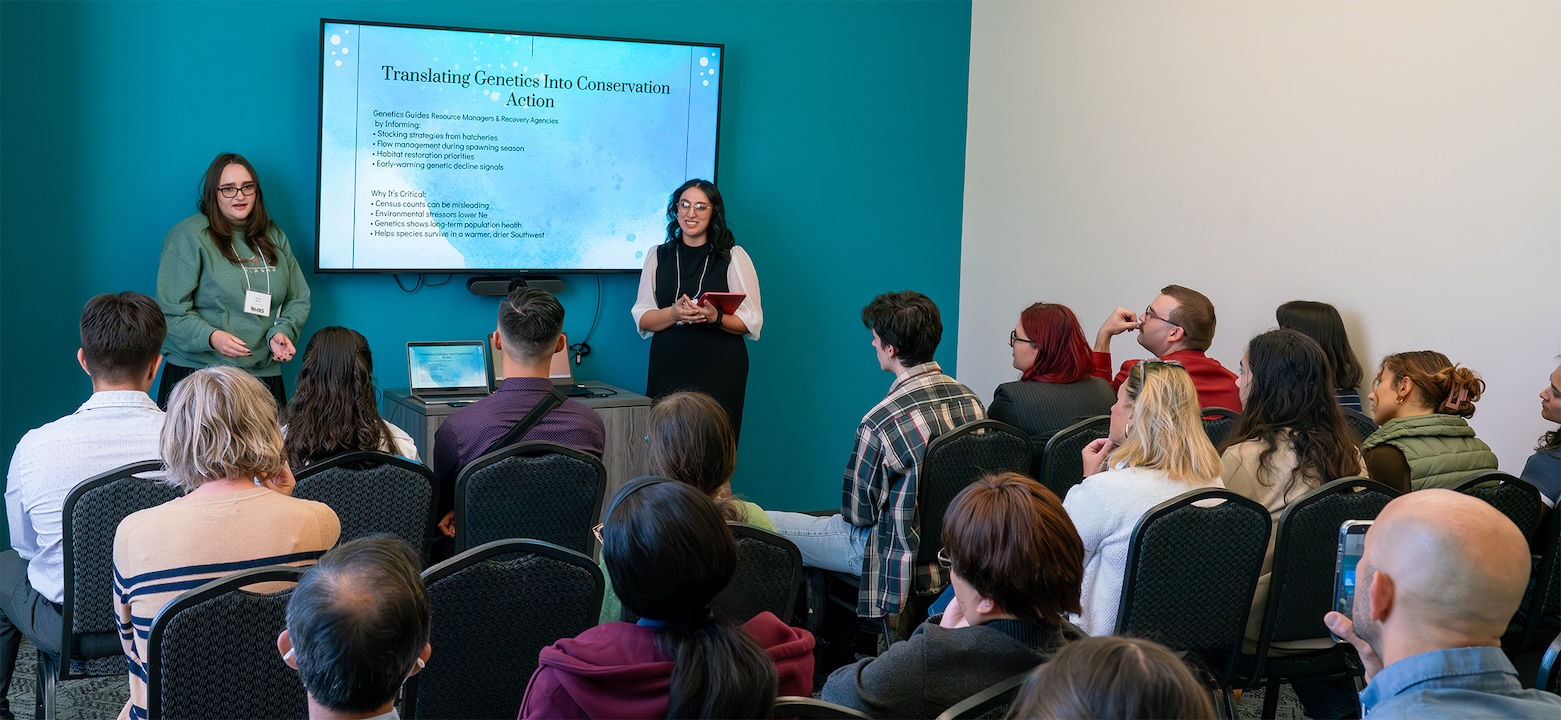 students giving oral presentation to group
