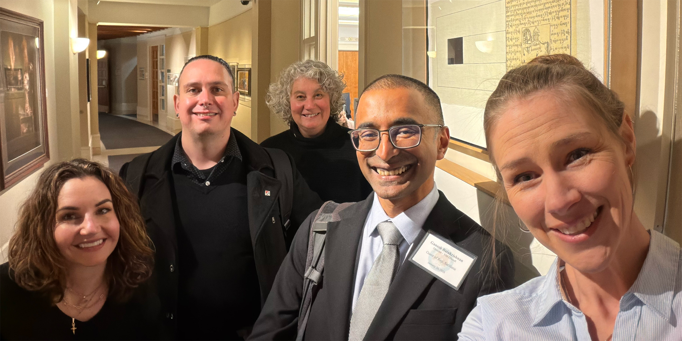 NM EPSCoR State Office team waiting in the hall before being recognized by New Mexico State House of Representatives.